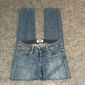 PAIGE Women's Skyline Ankle Peg Light Blue Straight Leg Jeans